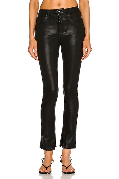 Jonathan Simkhai Standard Amelia High Rise Straight Taper Jeans In Coated Black