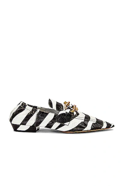 Bottega Veneta Madame Mocassins In White Zebra