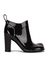 Bottega Veneta Shine Square Toe Ankle Boots In Black