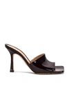 Bottega Veneta Stretch Patent Leather Slide Sandals In Black