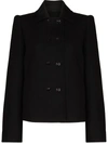 Lemaire Raised Shoulder Virgin Wool Caban Jacket In Schwarz
