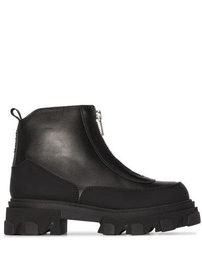 Ganni Chunky Sole Ankle Boots In Schwarz