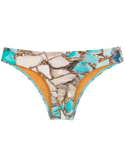 Lygia & Nanny Waikiki Marble-print Pants In Blau