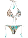 Lygia & Nanny Maya Marble-print Bikini In Blau