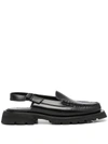 Hereu ‘raiguer Sport' Lug Sole Leather Slingback Loafers In Schwarz