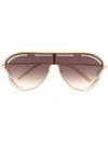 Linda Farrow X Matthew Williamson Gardenia Sunglasses In Light Gold