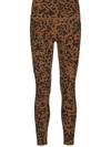 Varley Let's Move Animal-print Recycled Stretch Leggings In Brown