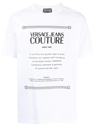 Versace Jeans Couture Logo-print Short-sleeve T-shirt In White