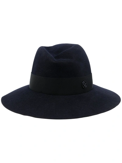 Maison Michel Virginie Felted Fedora Hat In Blue