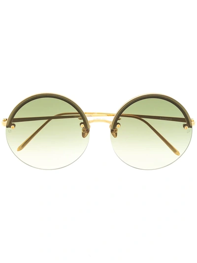 Linda Farrow Adrienne Round-frame Sunglasses In Grün