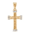 John Hardy 18kt Yellow Gold Classic Chain Diamond Pavé Cross Pendant In Gold