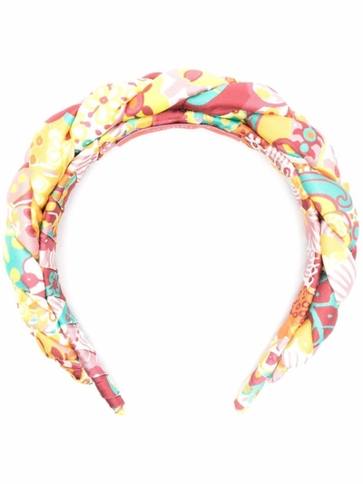 La Doublej Rapunzel Floral Print Headband In Gelb