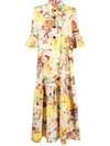 La Doublej Artemis Abstract Floral-print Maxi Shirtdress In Holi