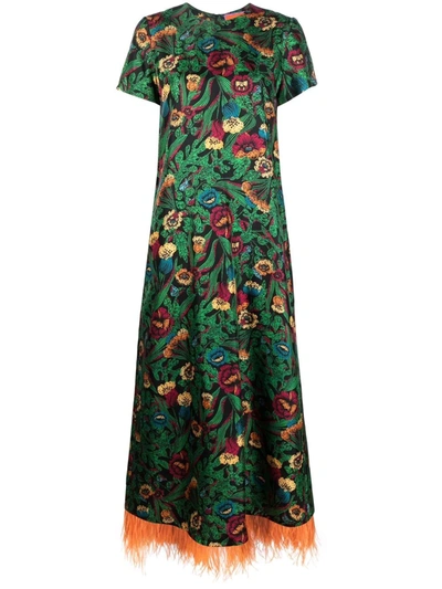 La Doublej Floral-print Midi Dress In Night Garden