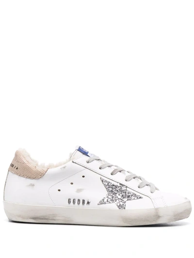 Golden Goose Super-star Low-top Sneakers In White/ Crystal/ Rus/ Taupe