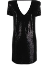 Blanca Vita Sequin-embellished V-neck Dress In Schwarz
