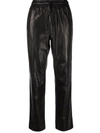 Rag & Bone Tapered Leather Trousers In Schwarz