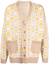 Drôle De Monsieur Geometric Button-down Cardigan In Nude