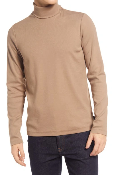 Ag Canon Cotton Turtleneck In Birch Bark