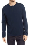 Ag Bryce Long Sleeve Henley Shirt In Deep Navy