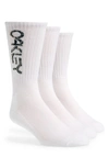 OAKLEY 3-PACK B1B 2.0 WATER REPELLENT CREW SOCKS,FOS900277