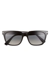 Prada Pillow 56mm Rectangular Sunglasses In Black/gray Solid