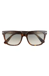 Prada Pillow 56mm Rectangular Sunglasses In Tortoise/ Clear Gradient Grey