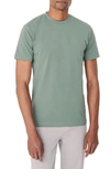 Swet Tailor Cotton Stretch Crewneck T-shirt In Olive Green