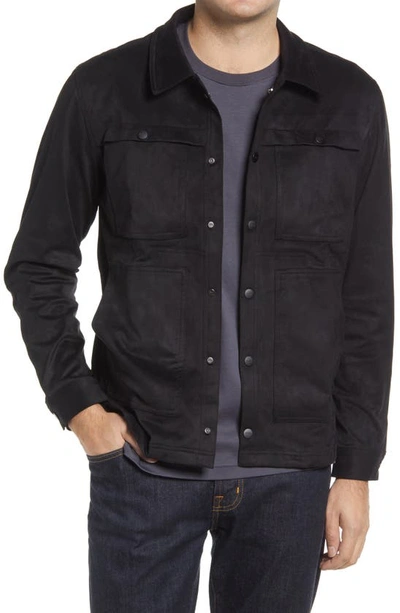 Robert Barakett Faux Leather Renoir Jacket In Navy