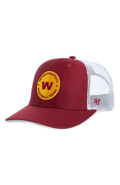 47 ' Burgundy/white Washington Football Team Trucker Snapback Hat In Cardinal