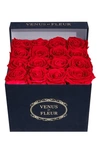 Venus Et Fleur Classic Small Square Eternity Roses In Red