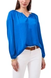 Vince Camuto Keyhole Peasant Blouse In Santorini Blue