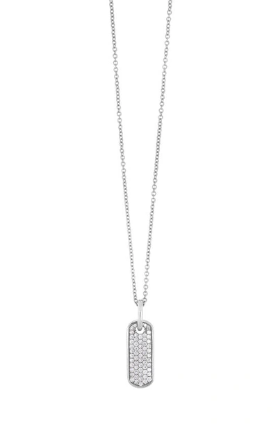 Bony Levy Bardot Petite Diamond Dog Tag Pendant Necklace In 18k White Gold