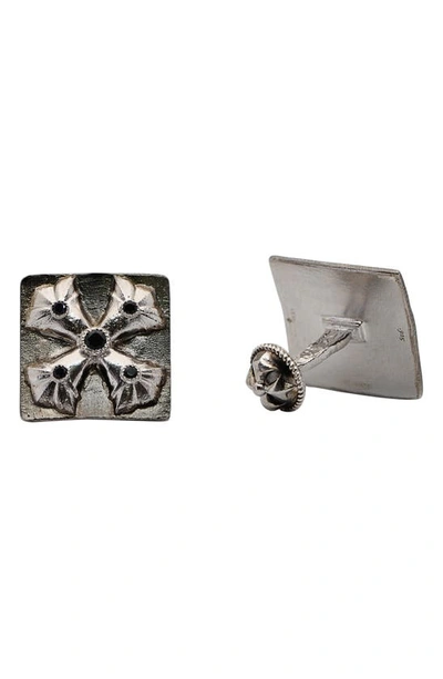 Armenta Romero Maltese Cross Square Cuff Links In Silver