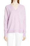 Nordstrom Signature Cashmere V-neck Sweater In Purple Petal Heather