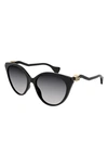 GUCCI 57MM CAT EYE SUNGLASSES,GG1011S001