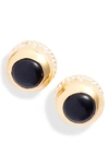 ANNA BECK BLACK ONYX STUD EARRINGS,ER10327-GBONX