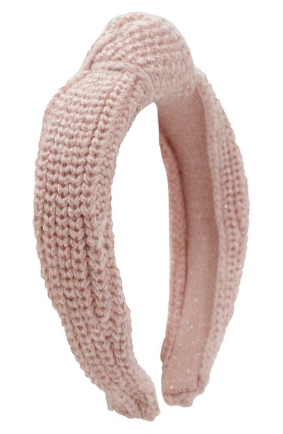 Kate Spade Metallic Knot Hard Headband In Rose Modesens