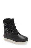 Sorel Joan Of Arctic Leather Faux-fur Snow Booties In Black Fawn