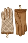 Tory Burch Women's T Monogram Toggle Gloves In Hazel / Bistro Brown