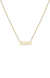 Zoë Chicco Tiny Letters Nana Pendant Necklace In 14k Gold