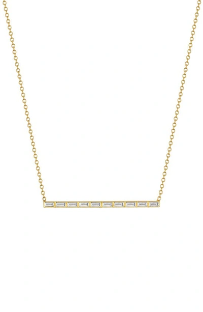 Zoë Chicco Diamond Baguette Bar Pendant Necklace In 14k Yellow Gold