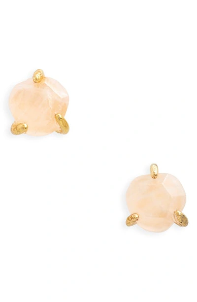 Madewell Stone Collection Wellness Stud Earrings In Rose Quartz