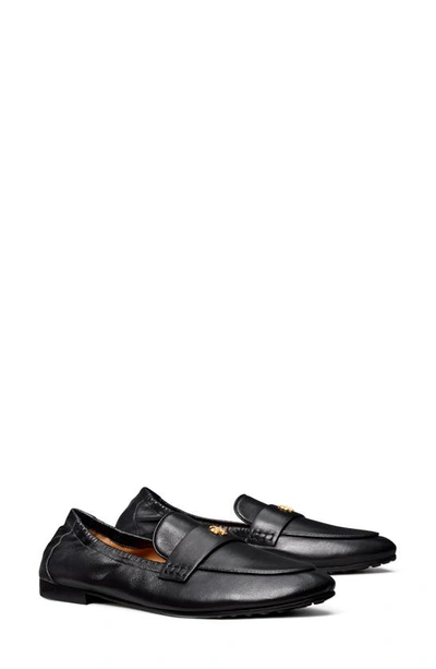 Tory Burch Embellished Leather Loafers In Black