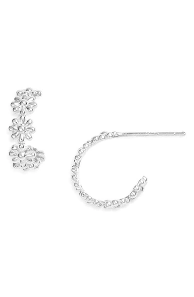 Estella Bartlett Daisy Chain Hoop Earrings In Silver