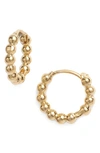 Estella Bartlett Beaded Mini Huggie Hoop Earrings In Gold
