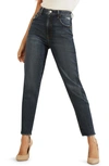 Guess Distressed Raw Hem Ankle Mom Jeans In Rudk-open