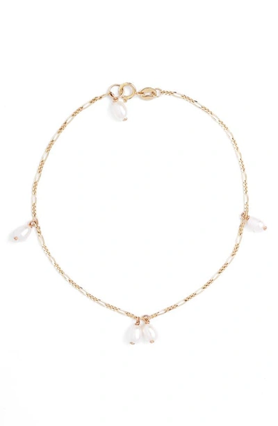 Poppy Finch Keshi Pearl Charm Bracelet In 14k Yellow Gold