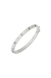 Tory Burch Miller Stud 5mm Hinge Bracelet In Silver