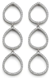 Monica Vinader Naida Teardrop Diamond Linear Drop Cocktail Earrings In Ss
